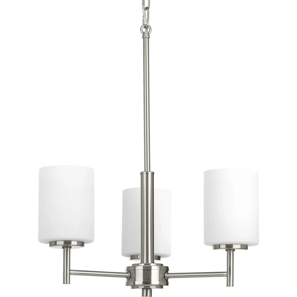 Progress Lighting - Replay  Three-Light Etched White Glass Chandelier P4318-09
